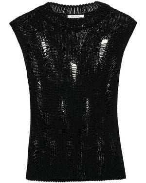 Gauchère Distressed Cotton Vest - Schwarz