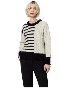 Alpha Studio Round-Neck Knitwear - Blanc
