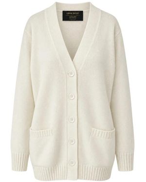 Gran Sasso Cardigan Met Verlaagde Schouder En 4 Knopen - Wit