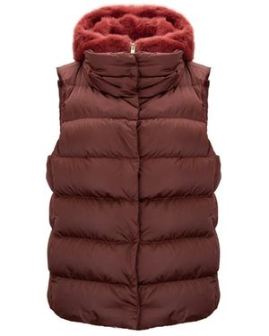 Herno Jassen ,Rood ,Polyester Afneembare Donsbodywarmer - Bruin