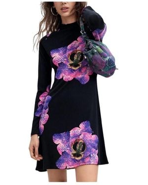 Desigual Kleedjes ,Veelkleurig ,Orchid Lacroix - Blauw