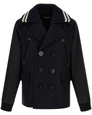 DSquared² Double-Breasted Coats - Azul