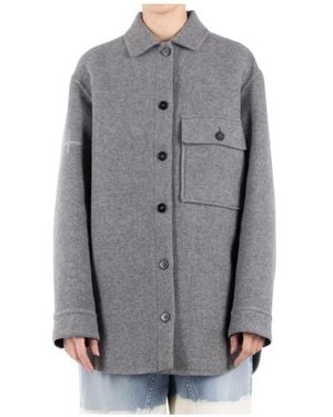 Jil Sander Grijze Wollen Jas - Grijs