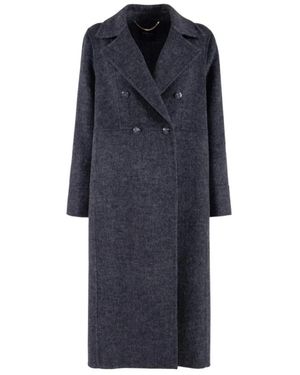 Nenette Cappotto Lungo Doppiopetto - Blau