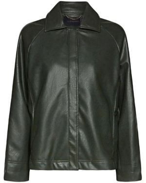 Elena Miro Jas Met Gecoate Stof - Groen