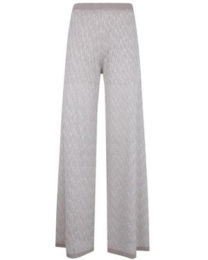 D.exterior Broeken ,Grijs ,Polyester Z-Lijn Gebreide Broek Met Patroon