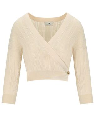 Elisabetta Franchi V-Neck Knitwear - Blanc