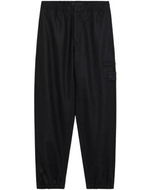 Stone Island 3100024 Wol Nylon Flanellen Broek - Zwart