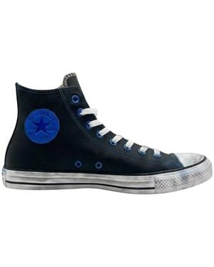 Converse Schoenen ,Zwart ,Leer Ctas Leer - Blauw