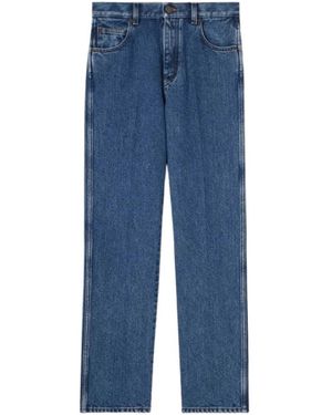 Loro Piana Blauwe Straight Cut Jeans Met Klassiek Ontwerp