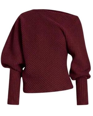 Alberta Ferretti Round-Neck Knitwear - Red