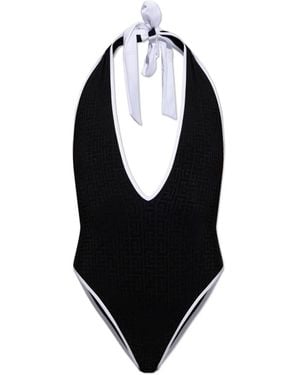 Balmain Lycra Monogram Badpak - Zwart