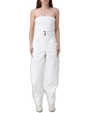 ARMANI EXCHANGE Jumpsuits & Playsuits ,Wit ,Katoen Katoenen Denim Jumpsuit Met Riem