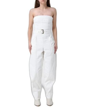 ARMANI EXCHANGE Jumpsuits & Playsuits ,Wit ,Katoen Katoenen Denim Jumpsuit Met Riem