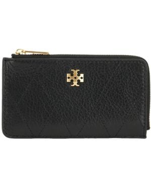 Tory Burch Charlie Quilted Zip Card Case - Zwart