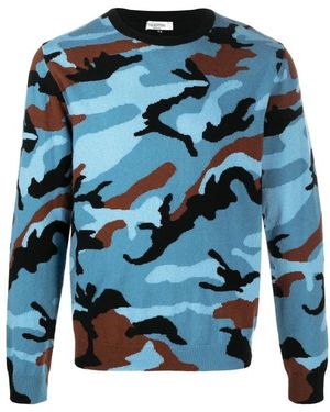 Valentino Round-Neck Strickwaren - Blau