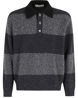 DUNST Chunky Rugby Sweater Zacht Blauw Strepen - Grijs