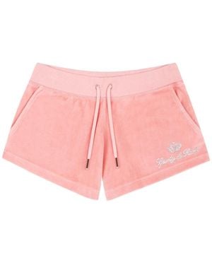 Juicy Couture Korte Broeken ,Roze ,Katoen Script Velour Shorts