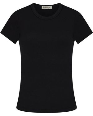 ÉTERNE Tops ,Zwart ,Fitted T-Shirt Met Ronde Hals