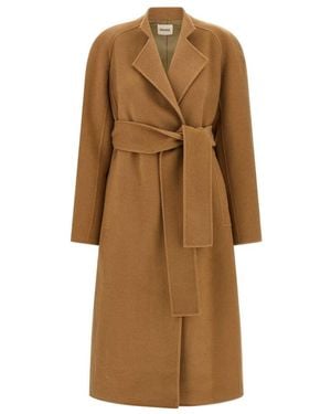 KHAITE Belted Coats - Natural