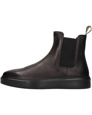 Doucal's Schoenen ,Bruin ,Leer Beatles Ankle Boot - Zwart