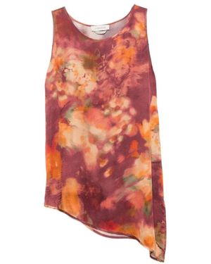 Anna Molinari Tops ,Rood ,Canotta Fnt Fiori Arancio - Oranje
