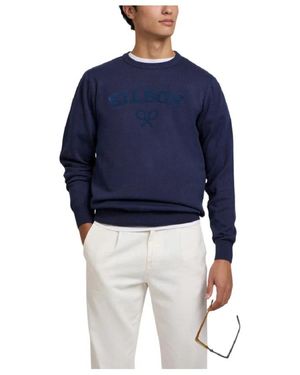 Silbon Round-Neck Knitwear - Blu