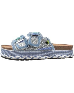 La Strada Sandalia Plataforma Textil - Blau