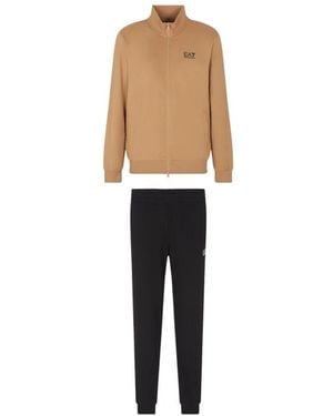 Emporio Armani Beiges Sportliches Baumwoll-Trainingsanzug-Set - Weiß