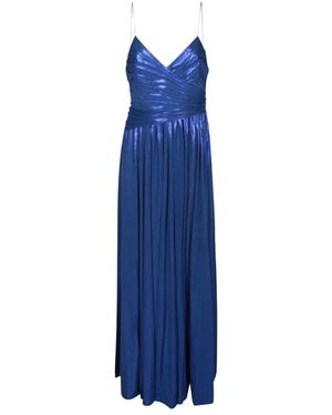 retroféte Long Lamé Dress - Blauw