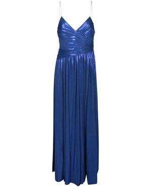 retroféte Long Lamé Dress - Blauw
