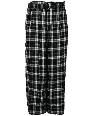 Comme des Garçons Weite Bein Elastische Taille Hose - Schwarz