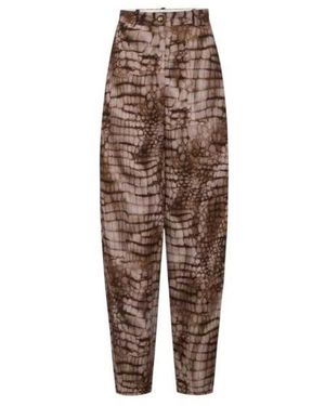 Elisabetta Franchi Tapered Trousers - Brown