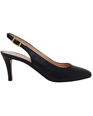 Calpierre Leder-Stiletto-Sandaletten Mit Knöchelriemen - Blau
