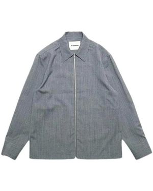 Jil Sander Jassen ,Grijs ,Wol Veste - Blauw