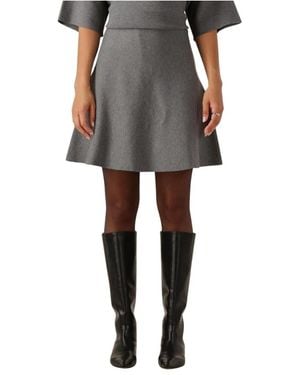 Object Kleedjes ,Grijs ,Objreynard Hw Short Knit Skirt