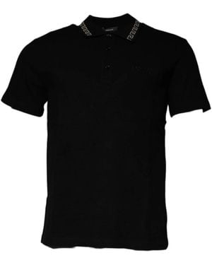 Versace Schwarzes Greca Polo Shirt