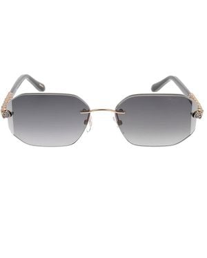 Chopard Randlose Sonnenbrille Mit Abgerundeten Kanten - Grau