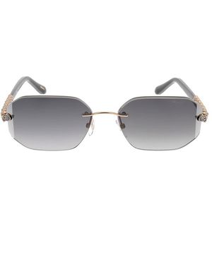 Chopard Accessoires ,Zwart ,Rounded-Edge Rimless Zonnebrillen - Grijs