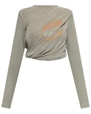 DIESEL Tops ,Groen ,Pailletten T-Asay Top - Grijs