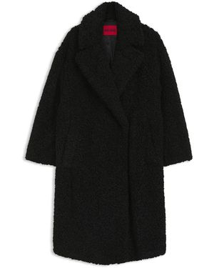 HUGO Faux-Fur Coat - Black