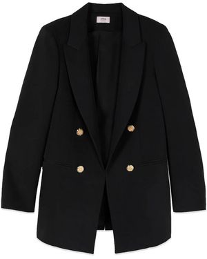 Oltre Jassen ,Zwart ,Leer Double-Breasted Blazer