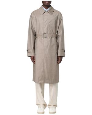 Emporio Armani Stilvoller Karo-Mantel Für Männer - Natur