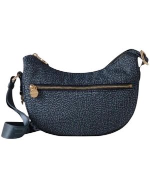 Borbonese Tassen ,Blauw ,Leer Luna Mini Bag