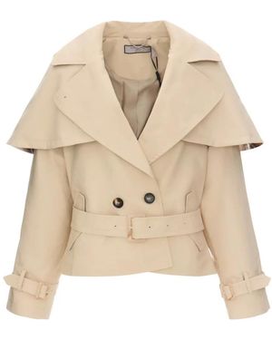 Urbancode Jassen ,Katoen Trench Jas Met Afneembare Cape - Naturel