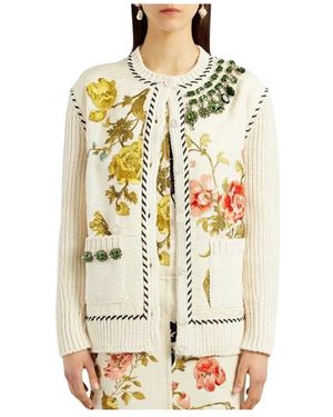 Erdem Truien & Vesten ,Katoen Bloemen Gebreid Jack - Metallic
