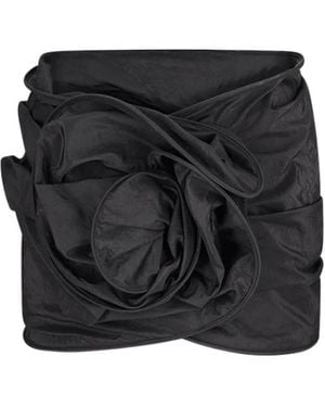 Magda Butrym Roze Crinkle Taffeta Mini Rok - Zwart