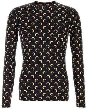 Marine Serre Long Sleeve Tops - Black