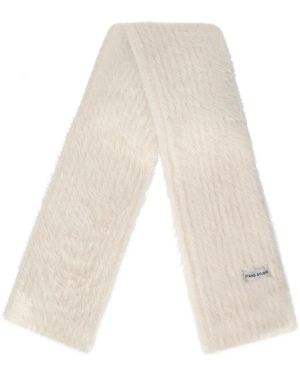 Stand Studio Accessoires ,Wit ,Polyester Imitatiebont Gestreepte Sjaal - Naturel