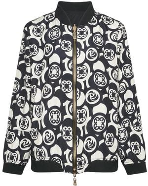 Elena Miro 001 St Monogram Bomber - Zwart